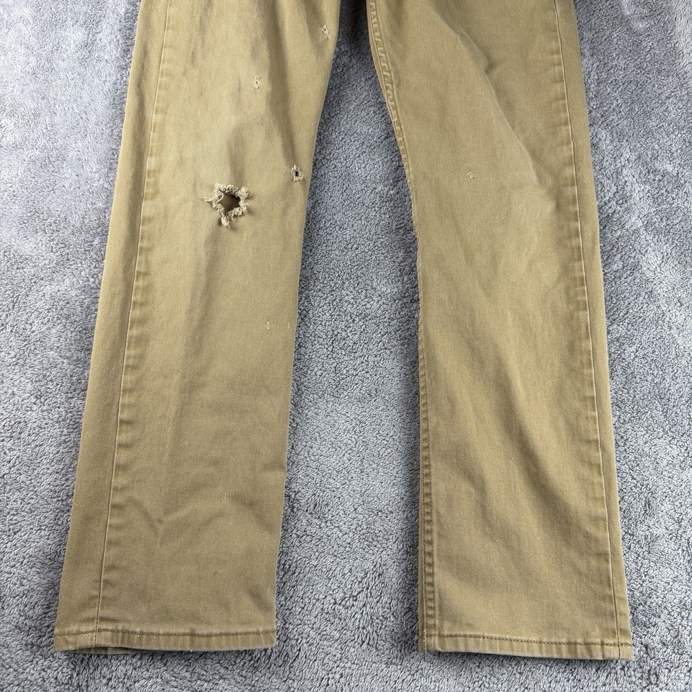 Levis 513 Slim Straight Jeans Mens 32x30 Beige Low Rise - Picture 2 of 14